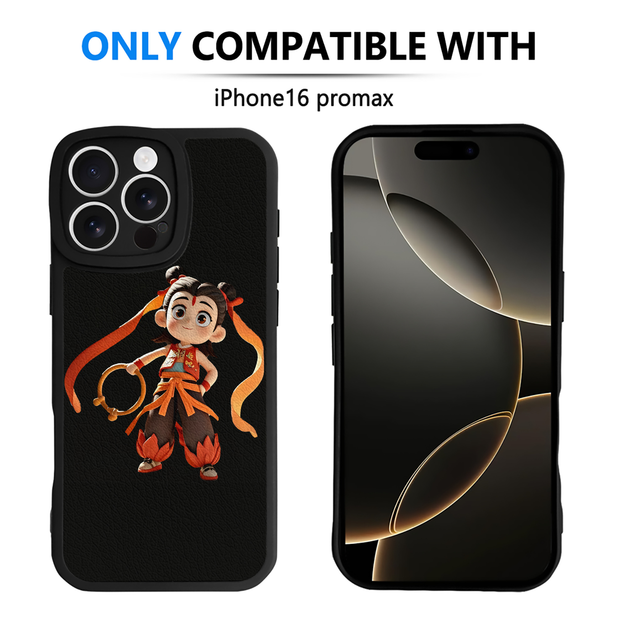 （画像用） Ne Zha 2 ナタ 魔童の大暴れ 【iPhone 16シリーズ対応】シリコンスマホケース（レザー調） 材質：シリコン